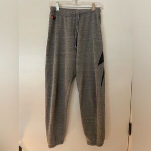 AVIATOR NATION Women’s Bolt Sweatpants in good condition!  Grey w/black bolt, M.